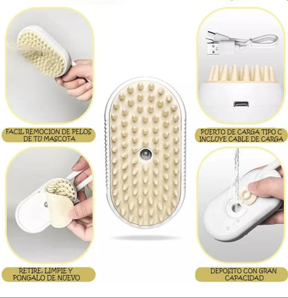 CEPILLO A VAPOR PARA MASCOTAS   3 en 1