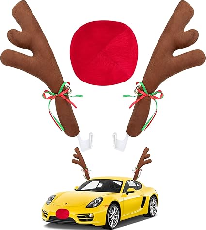 KIT CUERNOS Y NARIZ DE RENO PARA CARRO