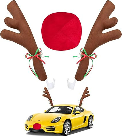 KIT CUERNOS Y NARIZ DE RENO PARA CARRO